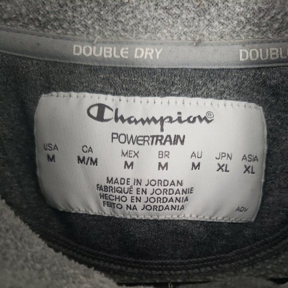 Champion Double Dry Powertrain Jacket Track Zip Long Sleeve Gray Size M - Picture 3 of 6
